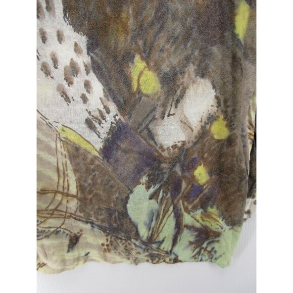 Krimson Klover Sweater Large Linen Pullover Abstract Ruched Sleeve - Picture 10 of 11